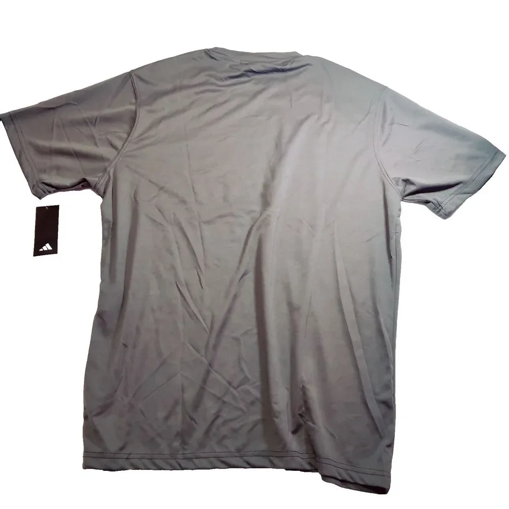 Adidas Soccer Men's  2XL, T-Shirt Trefoil Logo Grey, Blue LOGO NEW